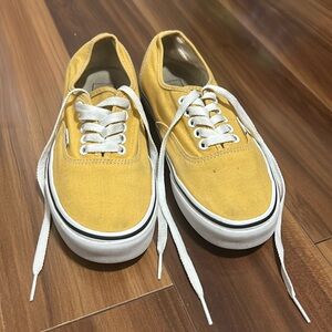 Yellow lace up Vans